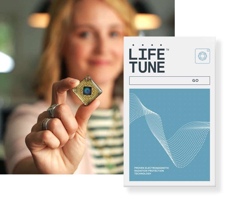 Aires Lifetune Go - #1 EMF Protection designed to reduce the harmful effects of electromagnetic radiation emitted by data transmitting electronic devices such as Cell Phones, Cordless Phones, Bluetooth Earpieces, Bluetooth headsets, Computers, Laptops, etc.
