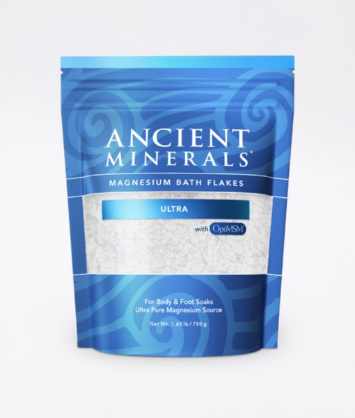Ancient Minerals Magnesium Bath Flakes Ultra 1.65lb - for an immersive and relaxing full body or foot bath soak for effective detox support.