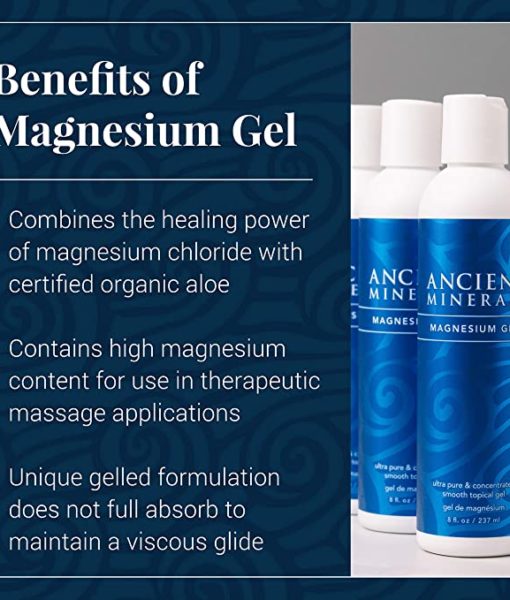 Ancient Minerals Magnesium Gel Original 8oz - #1 for healthy joints, supports healthy skin, provides inflammation and stress relief, and aides in muscle recovery and detox support.