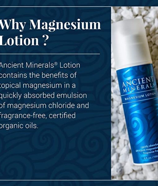 Ancient Minerals Magnesium Lotion Original 5oz - #1 for better sleep, improved skin, increased energy levels, healthy joints, provides inflammation and stress relief, and aides in muscle recovery and detox support.