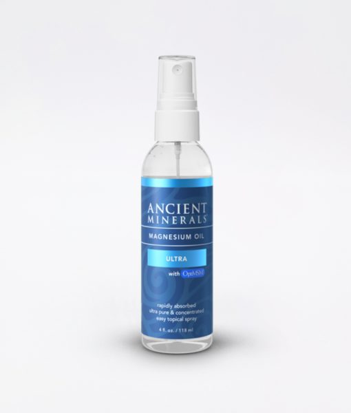 Ancient Minerals Magnesium Oil Ultra 4oz - #1 for better sleep, improved skin, increased energy levels, healthy joints, provides inflammation and stress relief, and aides in muscle recovery and detox support.
