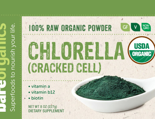 Ingredients and suggested use of the all natural BareOrganics Spirulina Powder. It helps raise your energy, vitality and detox efficacy.