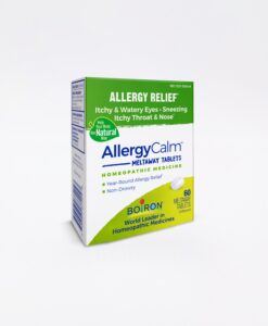 Boiron AllergyCalm - homeopathic remedy to relieve symptoms of upper respiratory allergies such as itchy and watery eyes, sneezing, runny nose and itchy throat and nose.
