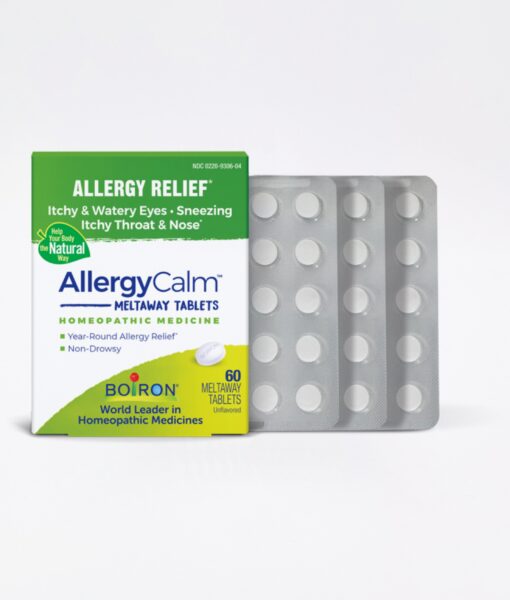 Boiron AllergyCalm - homeopathic remedy to relieve symptoms of upper respiratory allergies such as itchy and watery eyes, sneezing, runny nose and itchy throat and nose.