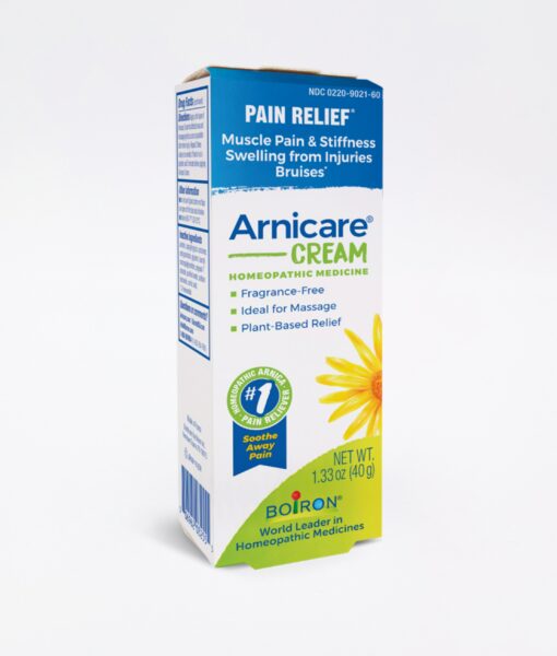 Boiron Arnica Cream - homeopathic remedy to relieve muscle pain and stiffness due to minor injuries, overexertion and falls, and, reduces pain, swelling and discoloration from bruises.
