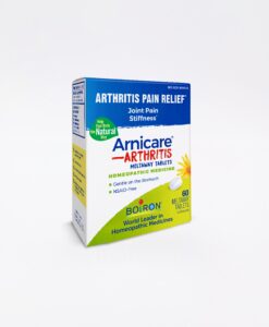 Boiron Arnicare Arthritis - relieving minor aches and pains associated with arthritis, including joint pain and rheumatic pain. This non-sedative homeopathic medicine has no known interaction with other medications or supplements; can be taken at the onset of flare-ups.