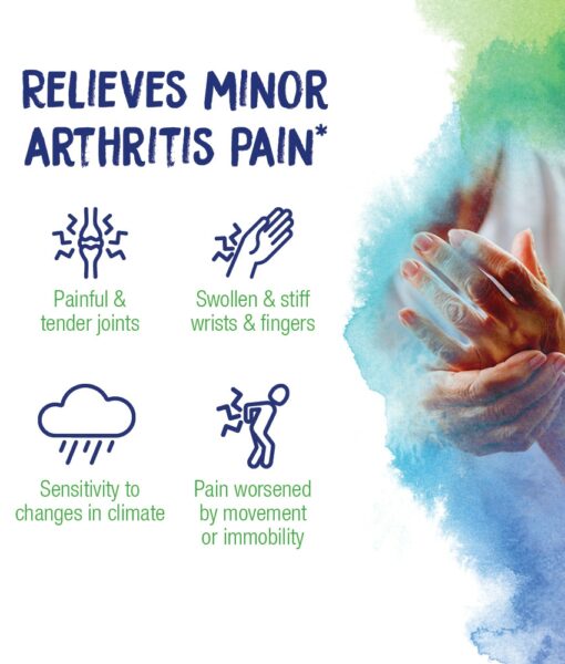 Boiron Arnicare Arthritis - relieving minor aches and pains associated with arthritis, including joint pain and rheumatic pain. This non-sedative homeopathic medicine has no known interaction with other medications or supplements; can be taken at the onset of flare-ups.