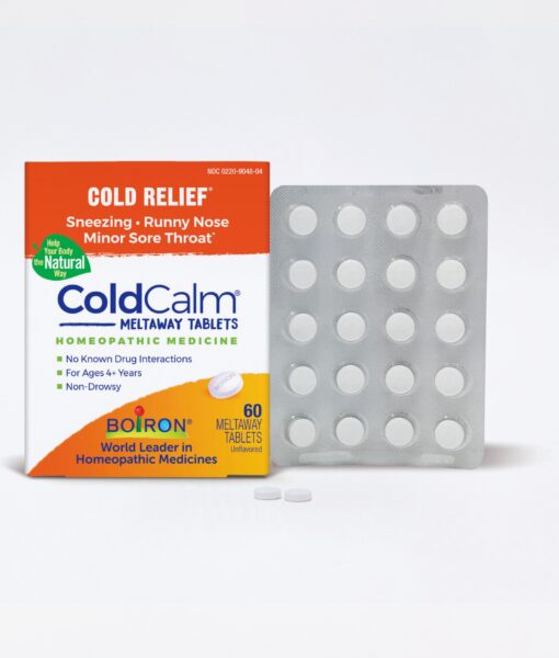 Boiron ColdCalm - homeopathic remedy to relieve cold symptoms such as sneezing, runny nose, nasal congestion and minor sore throat.