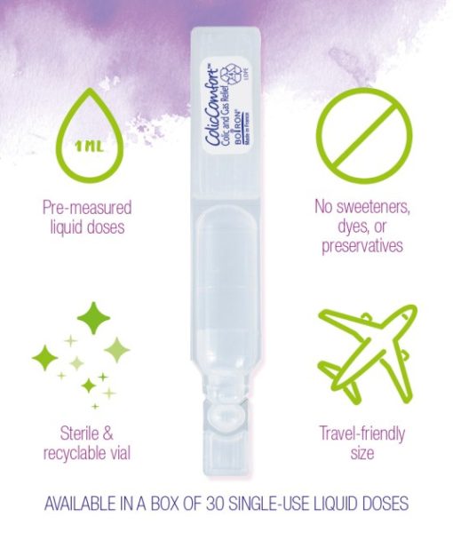 Boiron ColicComfort - homeopathic remedy to relieve symptoms of colic, including gas pain and irritability.