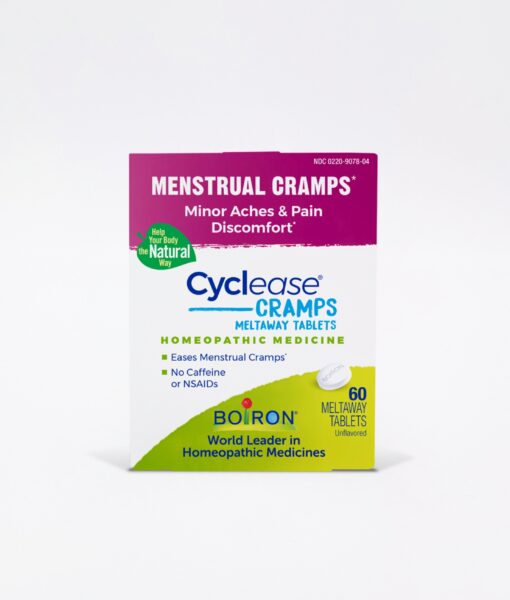 Boiron Cyclease Cramp - homeopathic remedy to relieve minor aches and pains associated with menstrual cramps.