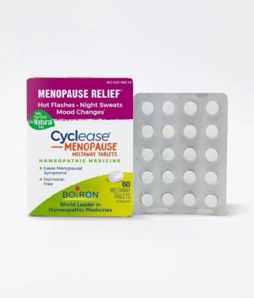 Boiron Cyclease Menopause - homeopathic remedy to relieve premenstrual symptoms such as discomfort, aches, bloating and irritability.