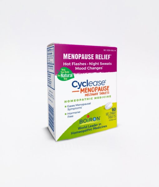 Boiron Cyclease Menopause - homeopathic remedy to relieve premenstrual symptoms such as discomfort, aches, bloating and irritability.