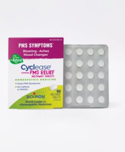 Boiron Cyclease PMS - homeopathic remedy to relieve premenstrual symptoms such as discomfort, aches, bloating and irritability.