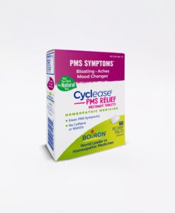 Boiron Cyclease PMS - homeopathic remedy to relieve premenstrual symptoms such as discomfort, aches, bloating and irritability.