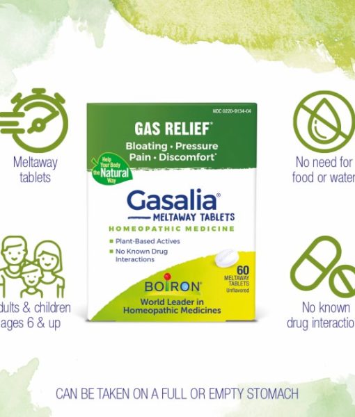 Boiron Gasalia - homeopathic remedy to relieve bloating, pressure, discomfort and pain associated with gas.