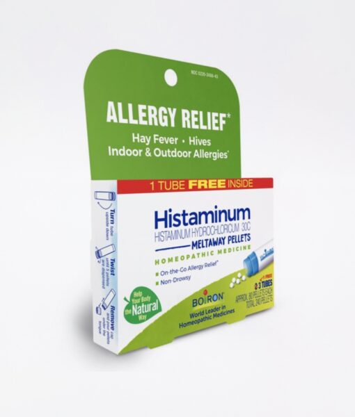 Boiron Histaminum - homeopathic remedy to relieve common allergy symptoms such as hay fever and hives.