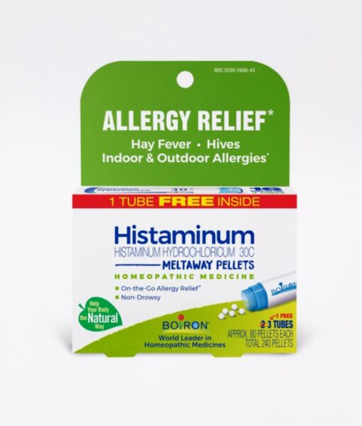 Boiron Histaminum - homeopathic remedy to relieve common allergy symptoms such as hay fever and hives.