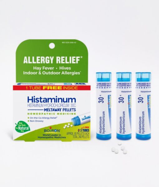 Boiron Histaminum - homeopathic remedy to relieve common allergy symptoms such as hay fever and hives.