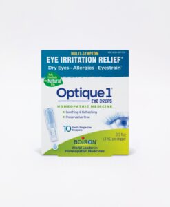 Boiron Optique 1 Eye Drops - relieves minor eye irritation due to airborne irritants, such as dust, ragweed, and other pollens. These homeopathic eye drops also refresh fatigued eyes from long hours at a computer.