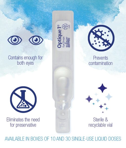 Boiron Optique 1 Eye Drops - relieves minor eye irritation due to airborne irritants, such as dust, ragweed, and other pollens. These homeopathic eye drops also refresh fatigued eyes from long hours at a computer.