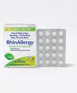 Boiron RhinAllergy - homeopathic remedy to relieve symptoms of upper respiratory allergies such as itchy and watery eyes, sneezing, runny nose and itchy throat and nose.