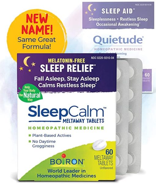 Boiron SleepCalm - homeopathic remedy to relieve occasional sleeplessness, restless sleep, and intermittent awakening and help restore a natural sleep pattern disturbed by nervousness, worries, exhaustion, an overactive mind, jet lag, or night shift work.