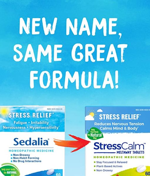 Boiron StressCalm - homeopathic remedy to relieve nervousness, irritability, hypersensitivity, and fatigue due to everyday stress.