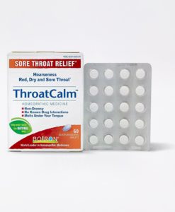 Boiron ThroatCalm - homeopathic remedy to relieve minor sore throat and hoarseness.
