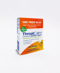 Boiron ThroatCalm - homeopathic remedy to relieve minor sore throat and hoarseness.