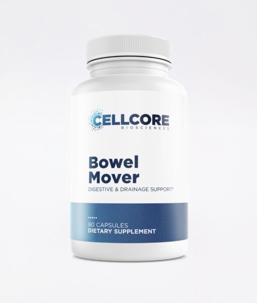 CellCore Bowel Mover is a natural digestive aid that gently promotes bowel movements, supports intestinal health, peristalsis, and proper digestive function.