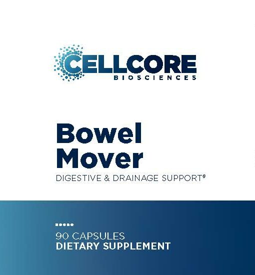 CellCore Bowel Mover is a natural digestive aid that gently promotes bowel movements, supports intestinal health, peristalsis, and proper digestive function.