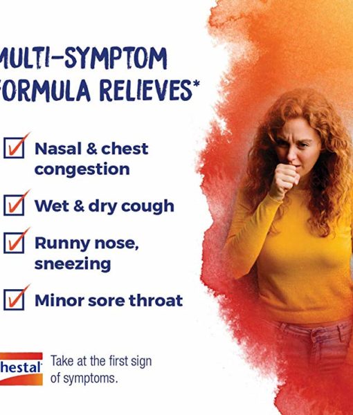 Boiron Chestal Cold & Cough - homeopathic remedy to relieve symptoms of the common cold such as nasal and chest congestion, fitful cough, sneezing, minor sore throat, and runny or stuffy nose.