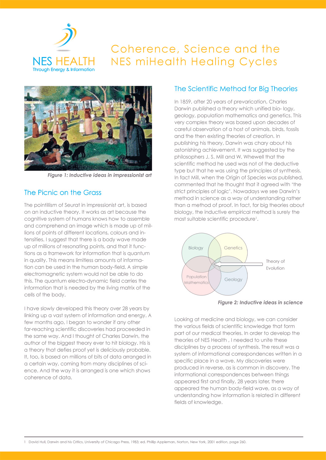 NES Health coherence, science and the NES miHealth healing cycles.