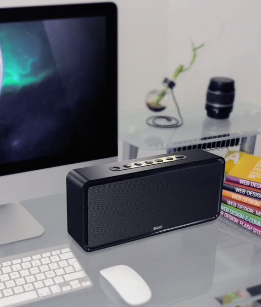 DOSS SoundBox XL 32W bluetooth speaker that is small enough to fit just about anywhere, with full, rich sound that belies its size.