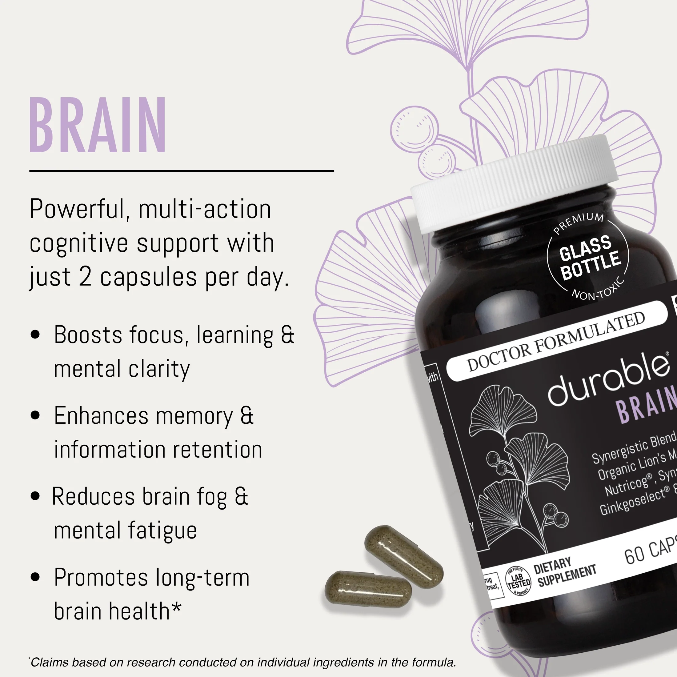 Durable BRAIN Durable BRAIN - Enhances Focus, Memory & Cognition