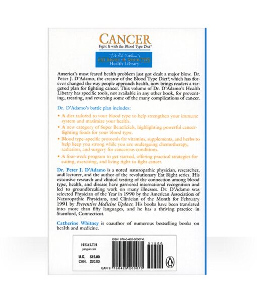 Eat Right 4 Cancer Book - your guide to managing cancer with The Blood Type Diet.