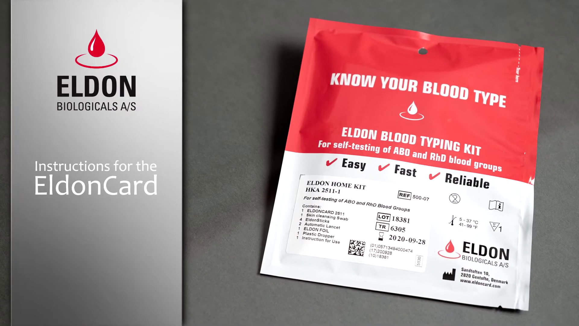 Eldoncard Home Kit Blood Typing Kit Instructions.