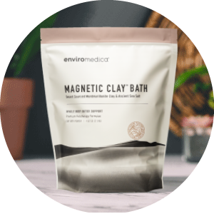 Enviromedica Magnetic Clay Bath jar - an effective, therapeutic and mineral-rich detoxification in the comfort of your home.