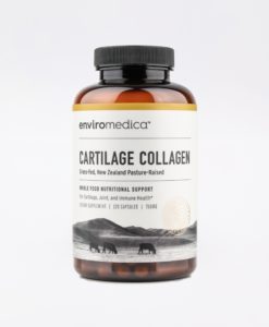 Enviromedica Pastured Cartilage Collagen provides a concentrated matrix of naturally occurring nutrients in their correct physiological ratios. This ancient nutritional powerhouse plays a fundamental role in supporting healthy joints, cartilage, and immune function.