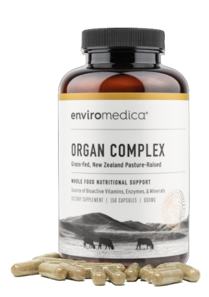 Enviromedica Pastured Organ Complex is a nutritional powerhouse playing a fundamental role in supporting all body systems, including healthy skin, eyes, metabolism, immune function, liver and mental health.