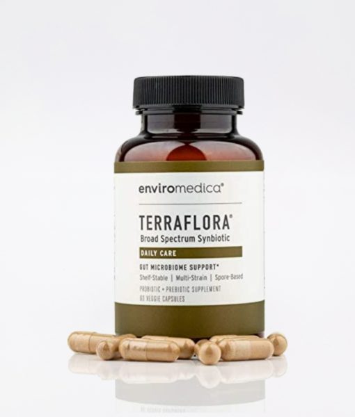 Enviromedica Terraflora Daily Care formulated with a combination of spore form probiotics, and advanced, food-based, ancient prebiotics designed for robust support of gastrointestinal (microbiome) and immune health.