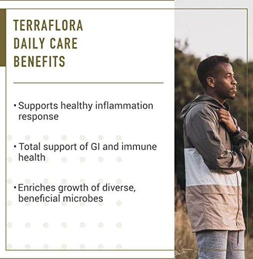 Enviromedica Terraflora Daily Care formulated with a combination of spore form probiotics, and advanced, food-based, ancient prebiotics designed for robust support of gastrointestinal (microbiome) and immune health.