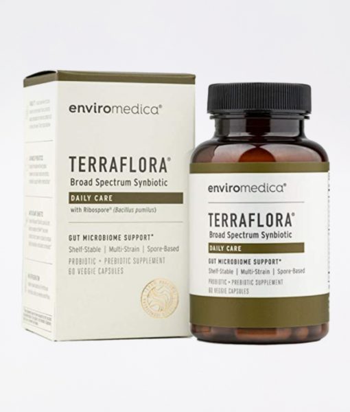 Enviromedica Terraflora Daily Care formulated with a combination of spore form probiotics, and advanced, food-based, ancient prebiotics designed for robust support of gastrointestinal (microbiome) and immune health.