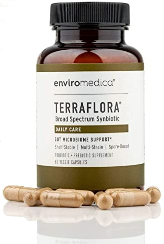 Enviromedica Terraflora Daily Care formulated with a combination of spore form probiotics, and advanced, food-based, ancient prebiotics designed for robust support of gastrointestinal (microbiome) and immune health.