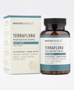 Enviromedica Terraflora Deep Immune formulated with a combination of spore form probiotics, and advanced, food-based, ancient prebiotics designed for robust support of gastrointestinal (microbiome) and immune health.