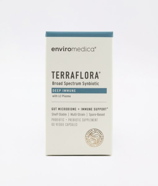 Enviromedica Terraflora Deep Immune formulated with a combination of spore form probiotics, and advanced, food-based, ancient prebiotics designed for robust support of gastrointestinal (microbiome) and immune health.