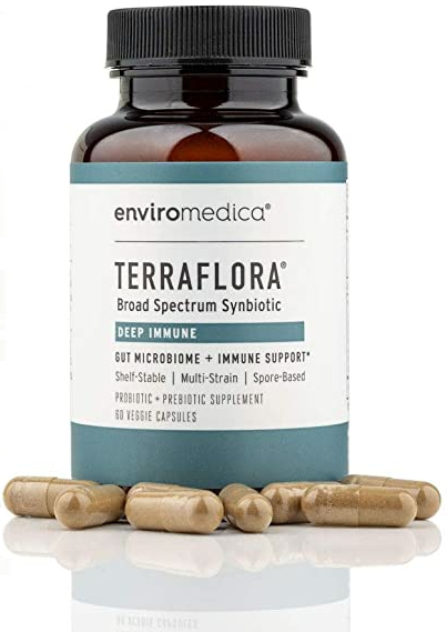 Enviromedica Terraflora Deep Immune formulated with a combination of spore form probiotics, and advanced, food-based, ancient prebiotics designed for robust support of gastrointestinal (microbiome) and immune health.