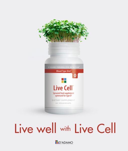 Live Cell - Sprouted Greens (Blood Type O) - individualized sprout formula containing specific vitamins, minerals, enzymes and phytonutrients from beneficial Blood Type O foods.