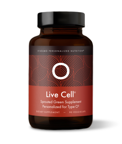 Live Cell - Sprouted Greens (Blood Type O) - individualized sprout formula containing specific vitamins, minerals, enzymes and phytonutrients from beneficial Blood Type O foods.