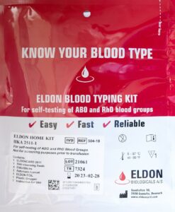 Original Home Blood Typing Kit - safe and easy to use, discover your blood type at home in under 10 minutes.